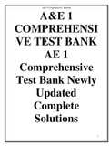 A&E 1 COMPREHENSIVE TEST BANK AE 1 Comprehensive Test Bank Newly Updated Complete Solutions