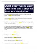 CCHT Study Guide Exam Questions and Complete Solutions Graded A+