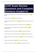 CCHT Exam Review Questions and Complete Solutions Graded A+