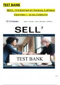 TEST BANK  SELL, 7TH EDITION BY INGRAM, LAFORGE  CHAPTERS 1 – 10 ALL COMPLETE