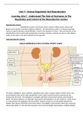 Unit 9 : Human Regulation And Reproduction Assignment A, B and C (Full Assignment)