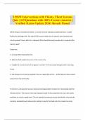 LMSW Interventions with Clients, Client Systems Quiz | 215 Questions with 100% Correct Answers | Verified | Latest Update 2024| Already Passed