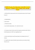 LMSW Practice Test Questions with 100% Correct Answers | Verified | Latest Update 2024| Already Passed