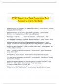 AT&T New Hire Test Questions And Answers 100% Verified.