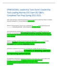 EPME3420AA, Leadership Tools Done! /Leadership Tools Leading Marines EOC Exam (92 Q&A's Completed Test Prep) Spring 2022-2023.