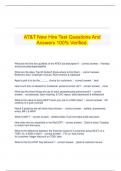  AT&T New Hire Test Questions And Answers 100% Verified.