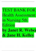 TEST BANK FOR Health Assessment in Nursing 5th Edition by Janet R. Weber & Jane H. Kelley , ISBN: 9781451142808 All Chapters Covered |Complete Test Bank| Guide A+ (NEWEST VERSION)