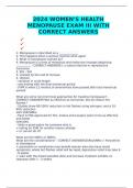 2024 WOMEN'S HEALTH MENOPAUSE EXAM III WITH CORRECT ANSWERS