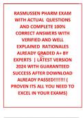 RASMUSSEN PHARM EXAM 1 WITH ACTUAL  QUESTIONS AND COMPLETE 100% CORRECT ANSWERS WITH VERIFIED AND WELL EXPLAINED  RATIONALES   ALREADY GRADED A+ BY EXPERTS  | LATEST VERSION 2024 WITH GUARANTEED SUCCESS AFTER DOWNLOAD  ALREADY PASSED!!!!!!! ( PROVEN ITS A