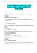 2024 WOMENS HEALTH FINAL EXAM WITH 100% CORRECT ANSWERS