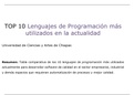 Top 10 Lenguajes de Programación más utilizados 