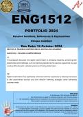 ENG1512 PORTFOLIO OCTOBER NOVEMBET (COMPLETE ANSWERS) 2024 - DUE 16 October 2024