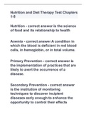 Nutrition and Diet Therapy Test Chapters 1-5 with 100% correct answers