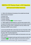 NBSTSA CST Practice Exam A 2023 Questions and Answers(Verified Answers)