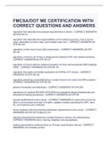 FMCSA/DOT ME CERTIFICATION WITH  CORRECT QUESTIONS AND ANSWERS