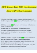 ACT Science Prep 2023 Questions and Answers(Verified Answers)