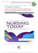 Test Bank Complete_ Nursing Today Transition And Trends 11th Edition, (2022) By Joann Zerwekh Edd Rn (Editor), Ashley Zerwekh Garneau Phd Rn (Editor) All Chapter 1-26| Verified| Latest