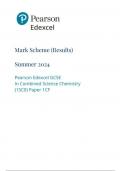 Pearson Edexcel GCSE In Combined Science Chemistry (1SC0) Paper 1CF mark scheme 2024 june 1sco/1cf