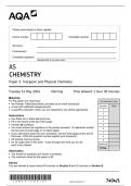 AQA JUNE 2024 AS CHEMISTRY 7404/1 Paper 1 Inorganic and Physical Chemistry Question Paper & Mark scheme (Merged) June 2024 100% correct