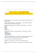   ELECTRICAL ENGINEERING QUESTIONS AND ANSWERS RATED A+.