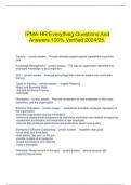  IPMA-HR Everything Questions And Answers 100% Verified 2024/25.