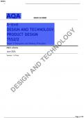 AQA-7552-2-DESIGN AND TECHNOLOGY FINAL MARK SCHEME PAPER 2-DESIGNING AND MAKING PRINCIPLES-ALEVEL- JUN 2024