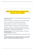   MHA 706 Final Exam Questions And Answers 100% Verified.