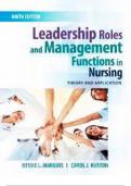 LEADERSHIP ROLES AND MANAGEMENT FUNCTION IN NURSING 9TH EDITION BY MARQUIS TEST BANK