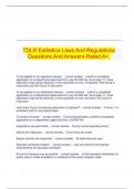   TDLR Esthetics Laws And Regulations Questions And Answers Rated A+.