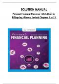 Solution Manual for Personal Financial Planning 15th Edition by Billingsley, Gitman, Joehnk Consists of 15 Complete Chapters, ISBN: 978-0357438480