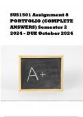 SUS1501 Assignment 8 PORTFOLIO (COMPLETE ANSWERS) Semester 2 2024