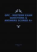 OPC - MIDTERM EXAM QUESTIONS & ANSWERS SCORED A+