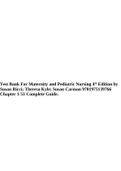 Test Bank Maternity and Pediatric Nursing 3rd Edition By Susan Ricci, Theresa Kyle, and Susan Carman Chapter 1- 51 Complete Guide & Test Bank For Maternity and Pediatric Nursing 4th Edition by Susan Ricci; Theresa Kyle; Susan Carman 9781975139766 Chapter 