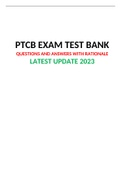 PTCB EXAM TEST BANK QUESTIONS AND ANSWERS WITH RATIONALE LATEST UPDATE 2023 