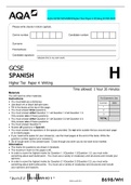 AQA GCSE SPANISH Higher Tier Paper 4 Writing JUNE 2022