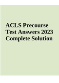 ACLS Precourse Test Answers 2023 Complete Solution