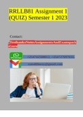RRLLB81 Assignment 1 (QUIZ) Semester 1 2023