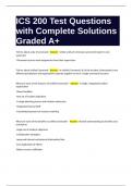 ICS 200 Test Questions with Complete Solutions Graded A+