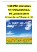 TEST BANK For Intermediate Accounting (Volume 2), 8th Canadian Edition By Thomas H. Beechy, Joan E. Conrod, All 12-22 Chapters Covered ,Latest Edition 