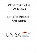 COM3708 EXAM PACK 2024 QUESTIONS AND ANSWERS  Course Advertising and Public Relations Institution University Of South Africa COM3708 EXAM PACK 2024 QUESTIONS AND ANSWERS