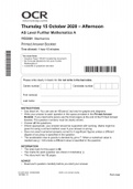 OCR FURTHER MATHS A Y533-01 Answer Book Nov20