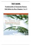 Test Bank For Fundamentals of Corporate Finance 10th Edition by Ross, Consists Of 11 Complete Chapters, ISBN: 978-0077479459