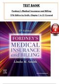 Test Bank for Fordney's Medical Insurance and Billing, 17th Edition by Smith, ISBN: 9780443108785, All 21 Chapters Covered, Verified Latest Edition