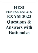 HESI FUNDAMENTALS EXAM 2023 Questions & Answers with Rationales