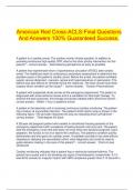  American Red Cross-ACLS-Final Questions And Answers 100% Guaranteed Success.