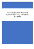 Thibodeau & Patton: Structure &  Function of the Body,2023 16th Edition TESTBANK LATEST UPDATE
