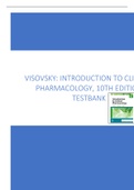 VISOVSKY: INTRODUCTION TO CLINICAL  PHARMACOLOGY, 10TH EDITION 2023  TESTBANK LATEST UPDATE