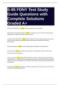 S-95 FDNY Test Study Guide Questions with Complete Solutions Graded A+