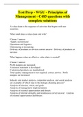 Test Prep - WGU - Principles of Management - C483 questions with complete solutions