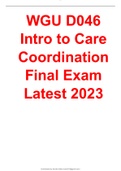 WGU D046 Intro to Care Coordination Final Exam Latest 2023